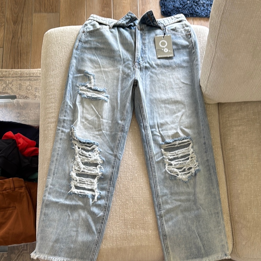 Women's Light Blue Straight Leg Jeans